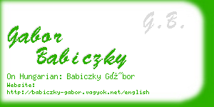 gabor babiczky business card